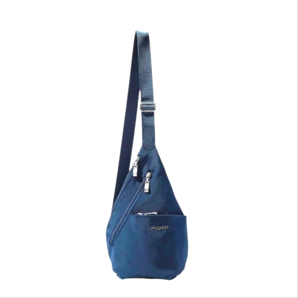 Baggallini Mini Navy Sling Bag EUC
